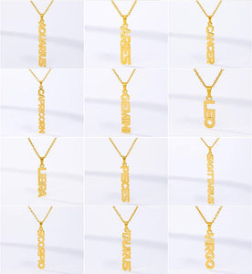 What's Your Zodiac Sign Necklace "Vertical"