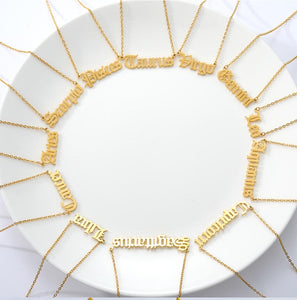 What's Your Zodiac Sign Necklace "Horizontal"